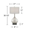 Possini Euro Design Swift Modern Table Lamp with Square Black Marble Riser 30 1/2" Tall Glass Chrome Drum Shade for Bedroom Living Room House Home - 4 of 4