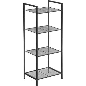 SONGMICS Storage Rack Bathroom Shelf Extendable Plant Steel Stand with Adjustable Shelf