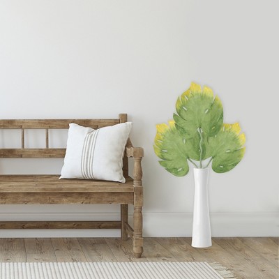 26.5" Yellow and Green Artificial Split-Leaf Philodendron Spray