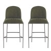 Metal Bar Stools Set of 2 with Upholstered Seat & Antique Bronze Frame, 29" Bar Height Chairs for Kitchen Island or Dining Room-3irtyhousy - 2 of 4