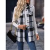 Coolmee Plaid Vest for Womens Casual Sleeveless Flannel Jacket Lapel Button Down Shirt with Pockets - 3 of 4