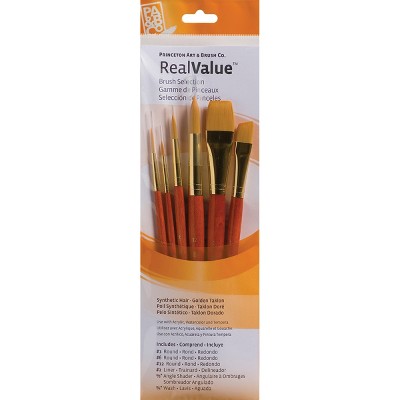 Synthetic Gold Taklon Real Value Brush Set-6/Pkg