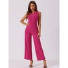 Allegra K Women's Sleeveless V Neck High Waist Wide Leg Jumpsuit - 2 of 4