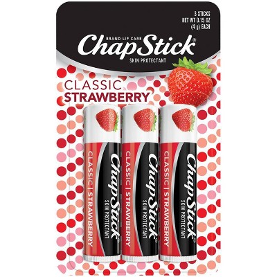 Chapstick Classic Lip Balm - Strawberry - 3ct/0.45oz