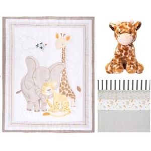 Sammy & Lou Safari Snuggle Baby Nursery Crib Bedding Set - 4pc - 1 of 4