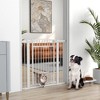 PawHut Dog Gate, 30"-41" Extra Wide Walk Through Pet Gate w/ Cat Door, 3-Inch & 5.5-Inch Extension Kits, Pressure Mounted - 3 of 4