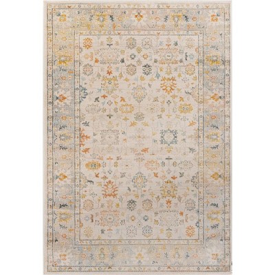 Mark & Day Dasaki 5'3"x7' Rectangle Woven Indoor Area Rugs Beige: Traditional Floral Polypropylene, Stain-Resistant, Pet Friendly