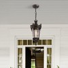 DOMETOUR Antique Crown Outdoor Hanging Lantern, Waterproof Vintage Pendant Light with Ornate Metal & Glass for Patio, Garden, Porch, Entryway - 2 of 4