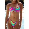 Moda Minx Chasing Sunsets 'Summer Solstice' Rainbow Tie Dye Cropped Tank Crystal Bikini Top - 3 of 4