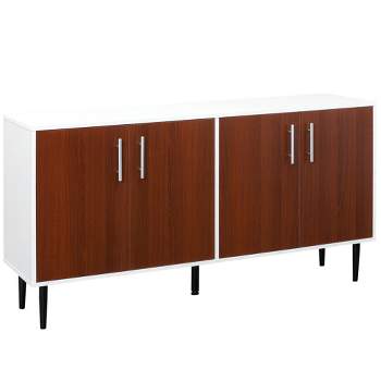 HOMCOM Modern Sideboard, Buffet Cabinet, Console Table with Adjustable Shelves, Anti-Topple Design, and Large Countertop, Brown