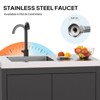 Karl Home 34.5 in. Heavy-Duty Freestanding Stainless Steel Utility Sink with Cabinet and Wheels - 4 of 4