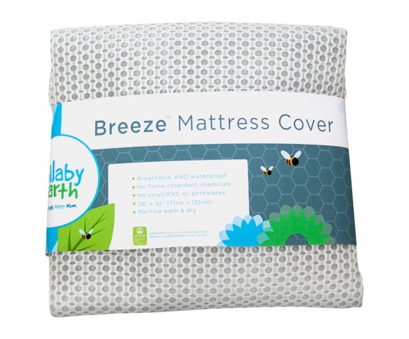 Lullaby Earth Breeze Breathable Waterproof Crib Mattress Pad - Gray