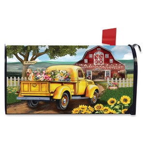 Briarwood Lane Summer Mailbox Cover  - Standard Size - Flower Farm Truck For Summer Mailbox Cover - 1 of 2