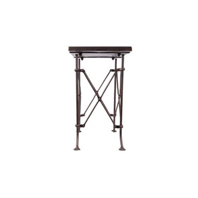 Rustic Bronze-Finish Metal Accent Table with Claw Feet