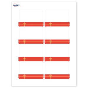 Avery Name Badges, 2-1/3" x 3-3/8", Gold-Red Gift, Matte, 80ct - 1 of 4