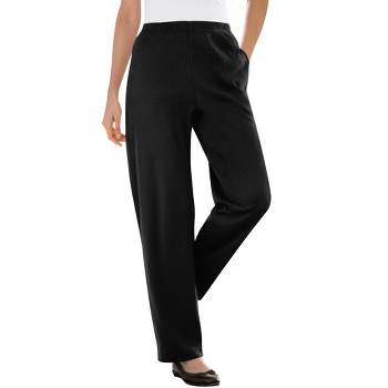 Woman Within Women's Plus Size Petite 7-Day Knit Ribbed Straight Leg Pant