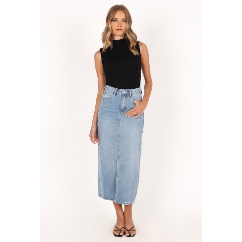 Petal And Pup Dana Denim Midi Skirt - Blue Wash 2 : Target