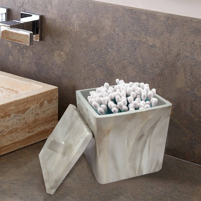 Stone Hedge Resin Decorative Bathroom Vanity Countertop Storage Organizer Canister Jar - Nu Steel, 4 of 7