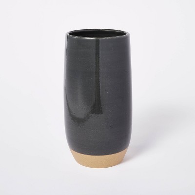 Shop 11.25" x 5.25" Decorative Bottle Vase Stoneware with Exposed Clay Gray from Target on Openhaus