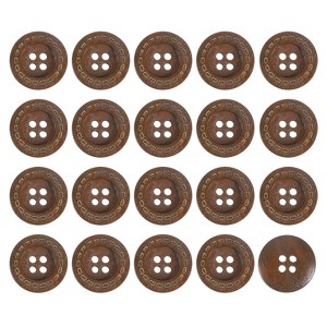 Unique Bargains Wooden DIY Craft Clothing 4 Holes Sewing Buttons 100 Pcs - 1 of 4