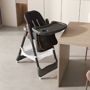 Dronkon Adjustable Baby High Chair 0-6 Years, Black - 1 of 4