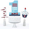 Big Dot of Happiness 1st Birthday Railroad Party Crossing - Steam Train First Birthday Party Centerpiece Sticks - Table Toppers - Set of 15 - 3 of 4