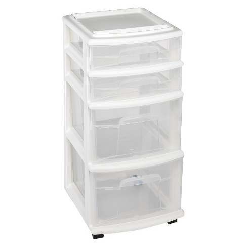 Homz 4 Drawer Medium Rolling Storage Cart White Target