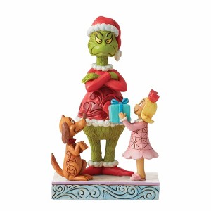 Jim Shore 7.25 In Max And Cindy Giving Gift To Grinch Present Dog Figurines - 1 of 3