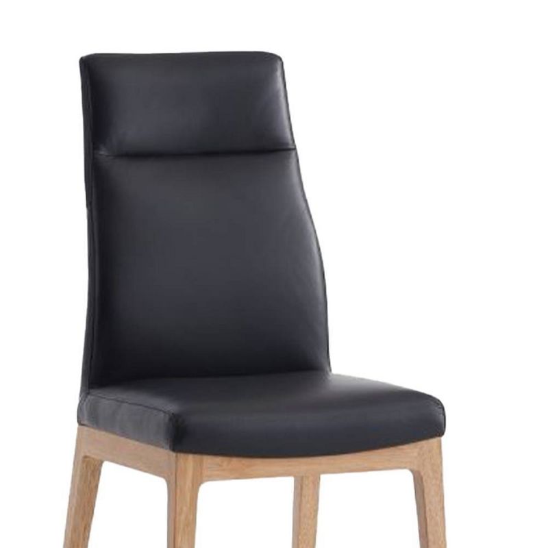 19&#34; Raquan Dining Chair Black Leather and Walnut Finish - Acme Furniture, 5 of 11
