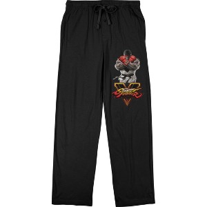 Street Fighter 5 Ryu Logo Men's Black Sleep Pajama Pants - 1 of 2