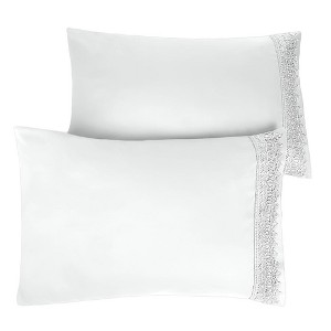 Southshore Fine Living, Vilano Lace Collection Pair of 2 Pillowcases Ultra Soft Brushed Microfiber - 1 of 4