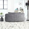 NicBex Fluffy Corduroy Bean Bag Loveseat with 3 Pillows,High Resilience Foam Filled Recliner Sofa Beanbag for Adults,Cozy Lazy Chair for 3 - 4 of 4