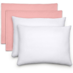 Toddler Pillow with Cotton Pillowcase, 13"x18", Kids Pillow for Sleeping by Comfy Cubs - 2 Pack - 1 of 4