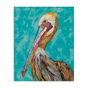 Stupell Industries Bold Pelican Bird Varied Collage Pattern Stripes Canvas Art - 1 of 4