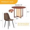 5-Piece Dining Set with Rubber Wood Round Table and 4 Comfortable Technology-Fabric Chairs - 4 of 4