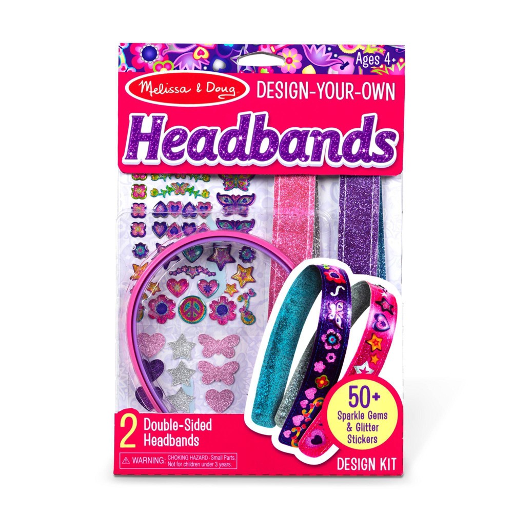 Melissa & Doug Design-Your-Own Headbands Jewelry-Making Craft Kit with 50+ Stickers