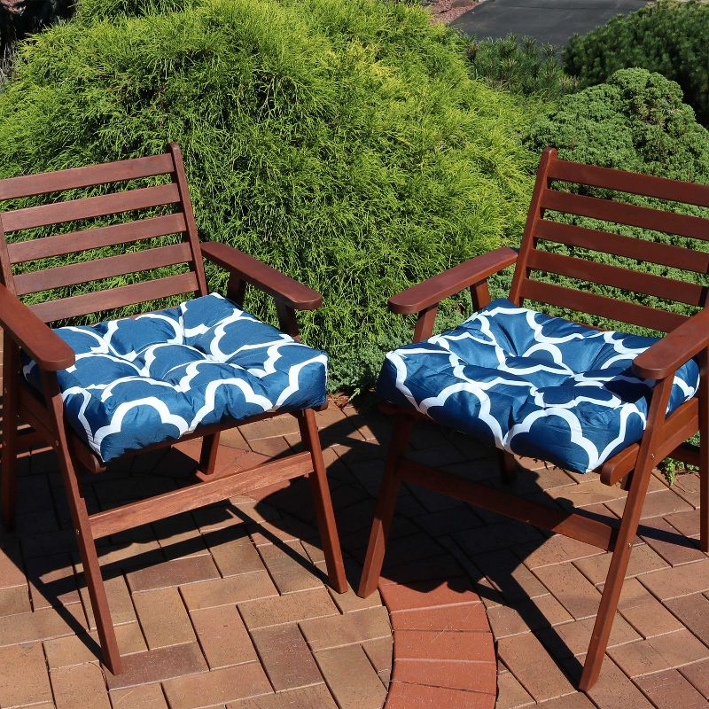 Sunnydaze Indoor/Outdoor Replacement Square Tufted Patio Chair Seat and Back Cushions - 20" - 2pk, 2 of 10