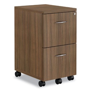 Alera Valencia Series Mobile Pedestal, Left or Right, 2 Legal/Letter-Size File Drawers, Modern Walnut, 15.38