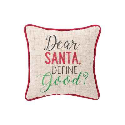 C&F Home 10" x 10" Define Good Embroidered Christmas Holiday Throw Pillow