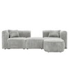 Luxury Modern Curved 4-Seater Modular Corduroy Sectional Sofa, Minimalist Cloud Couch with Movable Ottoman for Living Room Apartment - 4 of 4