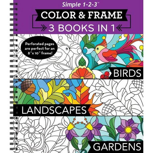 Large Print Easy Color & Frame - Garden (Stress Free Coloring Book