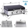 Zevemomo 3 Burner Portable Propane Grill, Tabletop Gas Grill with Stainless Steel Tray & Regulator, 28,680 BTU Flat Top for Patio Garden Camping - 3 of 4