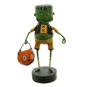 Lori Mitchell 5.5 Inch Little Frankie Stein Pumpkin Trick Halloween Figurines - 1 of 3