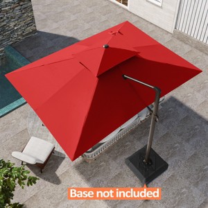 Pellebant Outdoor 13ft Patio Cantilever Umbrella Offset Double Top UV30+ High-strength Pole with 360°Rotation 5 Heights Adjustable Offset - 1 of 4