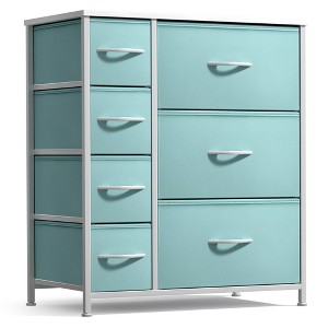 Sorbus Dresser with 7 Drawers - Storage Chest Organizer with Steel Frame, Wood Top, Handles, Fabric Bins - 1 of 4