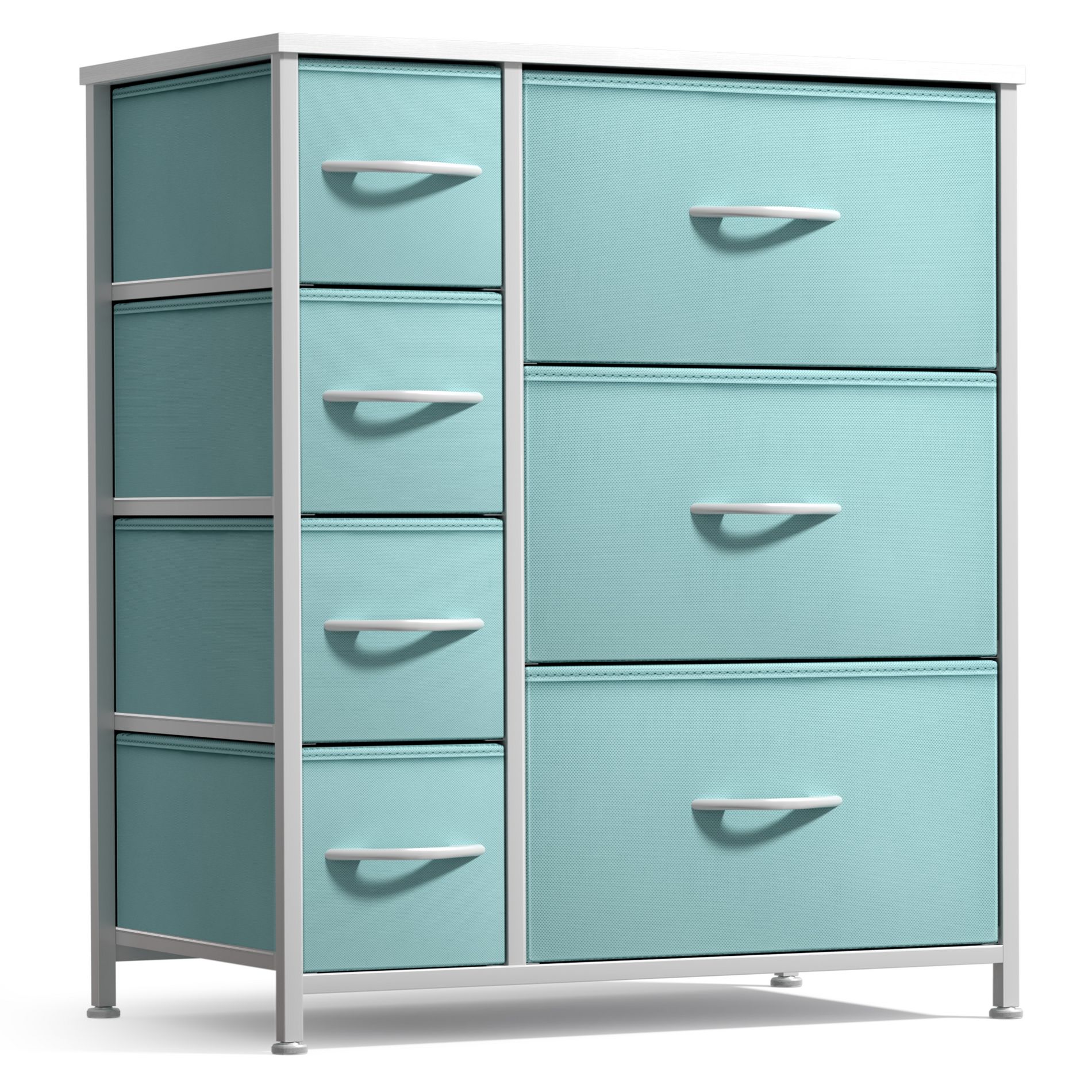 Sorbus Dresser with 7 Drawers - Storage Chest Organizer with Steel Frame, Wood Top, Handles, Fabric Bins