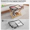 Acoinel Folding Bamboo Luggage Rack with 6 Nylon Straps - 2 of 4