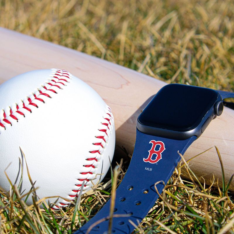 MLB Boston Red Sox Apple Watch Compatible Silicone Band - Blue, 3 of 4