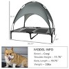 36'' Elevated Dog Cot Bed with Canopy,Portable Outdoor Pet Bed with UV Sunshade – LAOTIES - 2 of 4