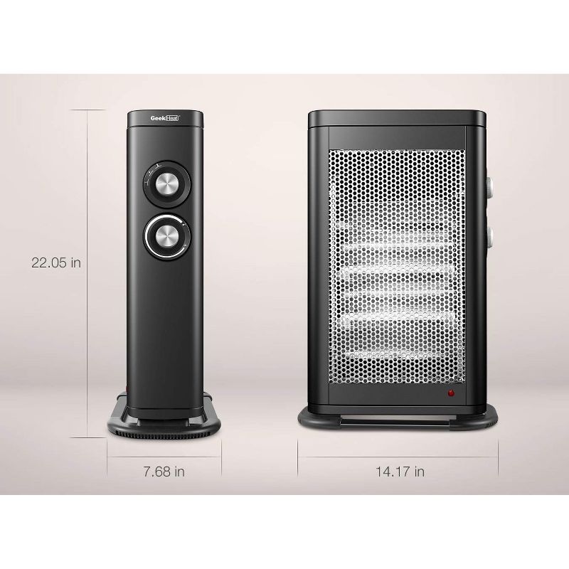 Geek Heat HQ28-15M 2 In 1 Infrared & Convection Electric Portable Space Heater (2 Pack), 3 of 7